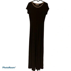 Michael Kors black knit sequins  crew neck maxi dress Sz S